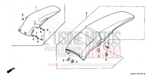 KOTFLUEGEL, HINTEN CR250RN de 1992